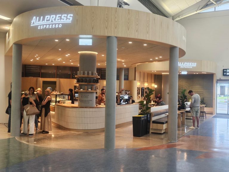 Allpress Cafe Auckland Airport hospitality fitout — view 4